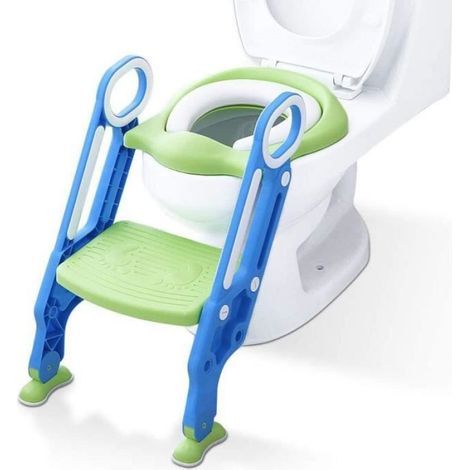 Rehausseur De Toilette Enfant - Escalier Toilette Pliable Avec Repose-Pieds Réglable - Pour Enfants À Partir De 2 Ans - 1 Pièce