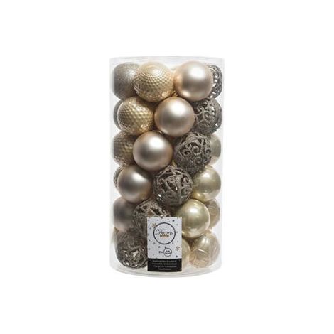 BOLA DE NAVIDAD COLOR CHAMPAGNE CAJA DE 37 UNIDADES