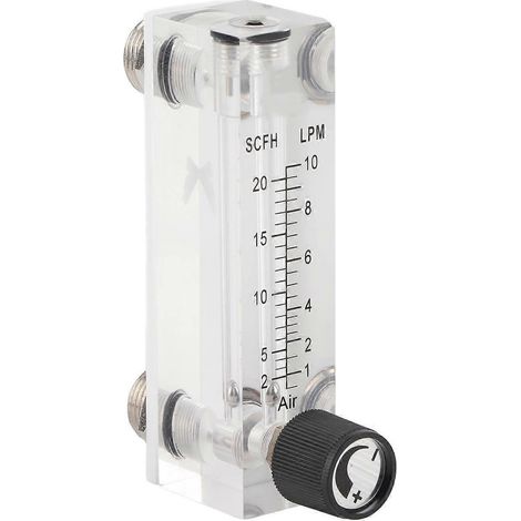 LZM6T Gasdurchflussmesser aus Acrylglas (PMMA), einstellbar, Plattenbauweise, 1–10 l/min, 1/4"-BSP, M181,5
