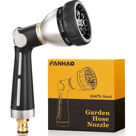 Pistolet d Arrosage, Pistolet de Tuyau d'Arrosage en Métal Robuste avec 8 Modes de Pulvérisation, Contrôle du Pouce, Vanne On/Off pour Jardin, Voitures et Animaux (1/5)