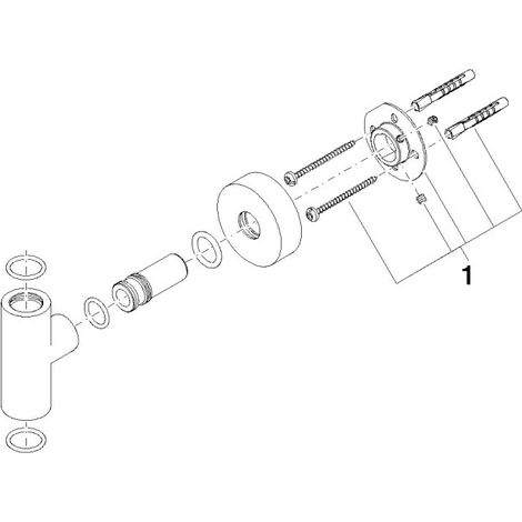 Dornbracht 90171103301-00 Fixation pour douchette sur pied Pièce de rechange (1/3)
