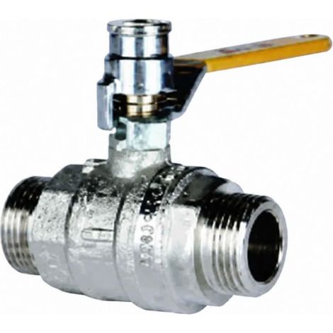 Valvola di intercettazione gas maschio con maniglia di comando, valvola 33x42 DM25, GURTNER