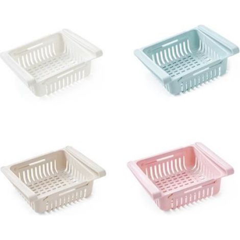 SEAU A GLACONS -4pcs étagère de support de stockage de cloison de réfrigérateur rétractable à quatre couleurs (1/4)