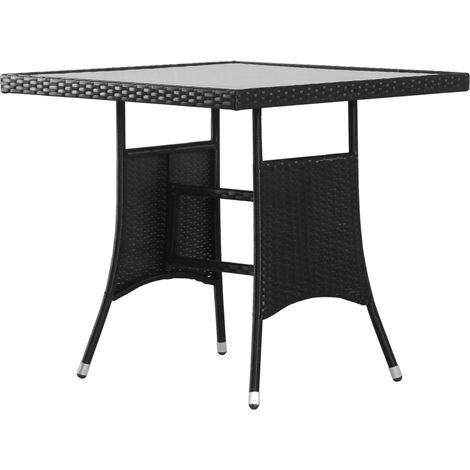 Gartentisch Schwarz 80 x 80 x 74 cm Poly Rattan