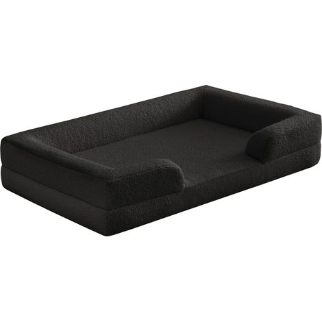 Panier pour chien et chat Chouchon 65x90cm Tissu Bouclette Noir