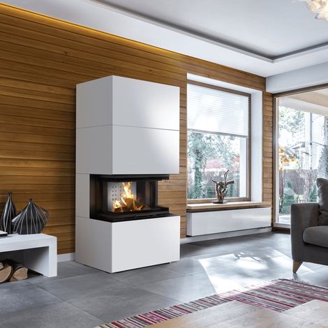 Kamineinsatz KRATKI NBC/EASY BOX 7 kW Ø 160 Bausatz Weiß Mit Türfeder (1/5)
