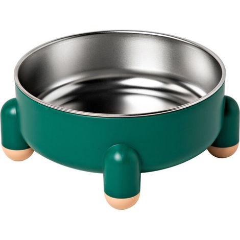 Bol pour chat anti-déversement bol pour animaux de compagnie à quatre pattes en gros bol pour chien en acier inoxydable vert bol pour chien chat