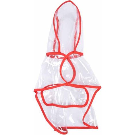 Imperméable pour Chien "Transparent" 30cm Rouge (1/2)