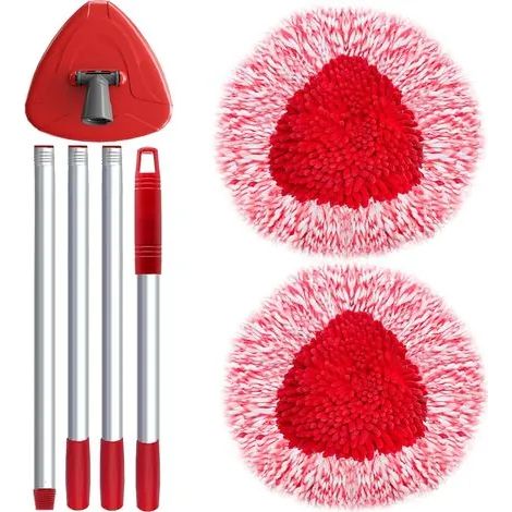 Têtes de rechange pour balai compatibles avec le balai Vileda Turbo Mop, kit balai 3 en 1 avec manche de 76 à 148 cm et 1 base – Nettoyage multi-surfaces pour sols, voitures et camping-cars (1/3)