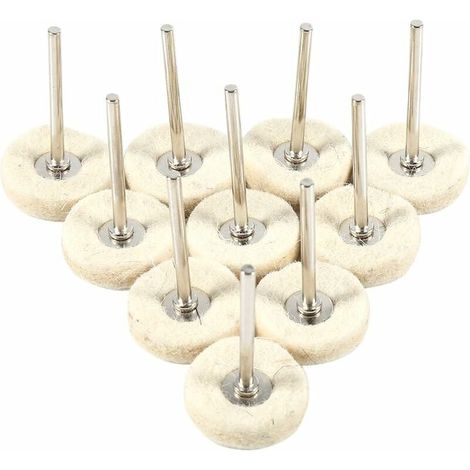 Roue de polissage Laine Feutre Polissage Roues Grinder Foret 25mm 10 pièces (1/5)