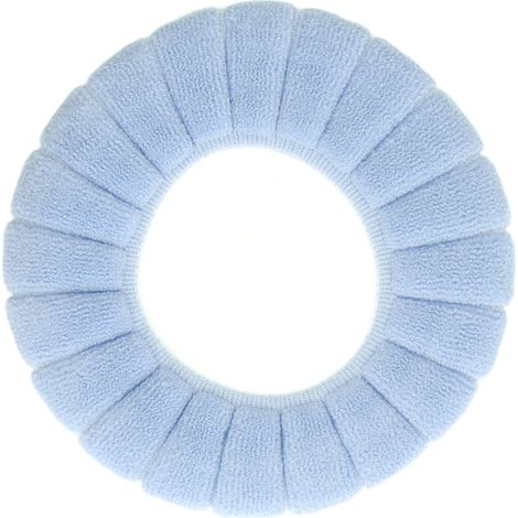 Lunette de toilettes épaisse lavable en matériau doux, antidérapante, hypoallergénique, durable, coussin de siège bleu élégant (1/5)