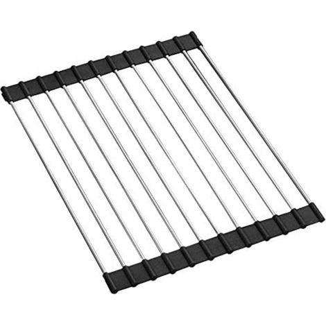 Hochleistungs-Abtropfgestell aus Edelstahl, Aufbewahrungslösung, faltbarer Rollkorb (18 Röhren, schwarz) (1/5)