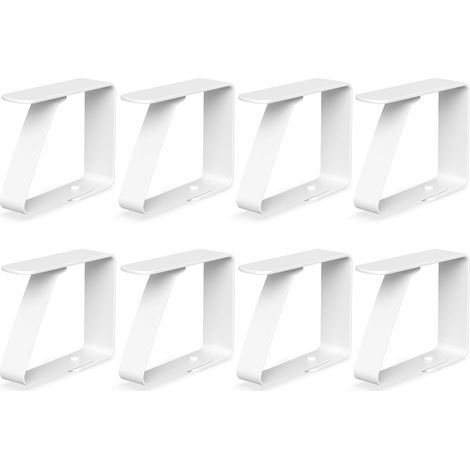 8 x Pinces à Nappe Blanc pour Tables d'une épaisseur de 3 cm - - Pinces à Nappe en Acier Inoxydable pour l'intérieur et l'extérieur - - Pinces à Nappe faciles à Nettoyer (1/5)