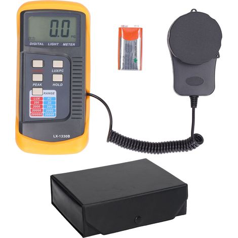 Luxmètre numérique avec écran LCD, plage 0,1-200000 lux, photomètre de précision pour bibliothèque, livré avec boîtier de rangement (1/5)
