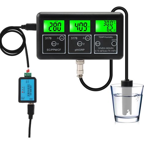 7-in-1 Wasserqualitätstester: Digitales pH-Meter, TDS, EC, CF, ORP (1/4)