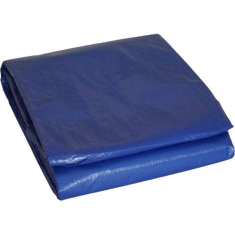 Bâche de protection pour piscine rectangulaire 6 x 10 m – en polyéthylène tissé haute densité (140 g/m²) – couleur bleue – avec système de drainage intégré pour évacuation efficace de l’eau (1/5)