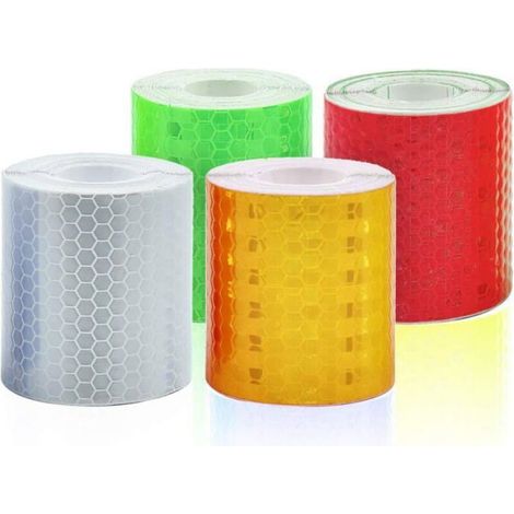 Ruban adhésif réfléchissant, 4 rouleaux, bandes de sécurité auto-adhésives, 5 cm x 3 m Odipie (1/5)