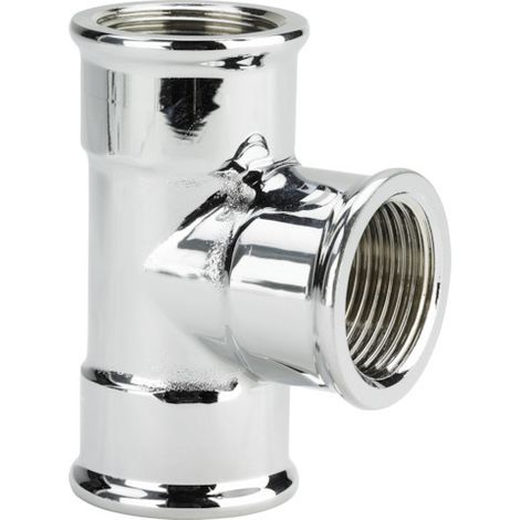 Viega T-Stück 114275 Rp 3/8, Rp dreiseitig, Messing verchromt (1/3)