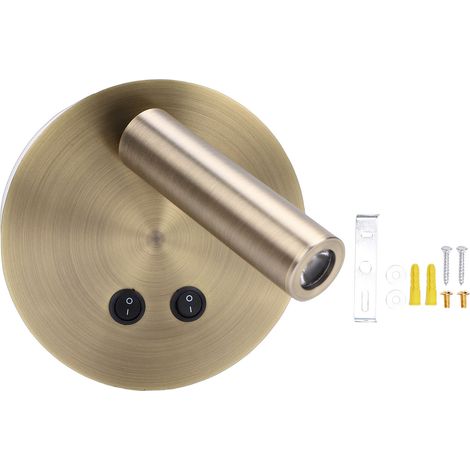 Applique murale LED minimaliste et moderne, lampe d'ambiance pour la maison, l'hôtel, la lecture et le sommeil, couleur or. (1/5)