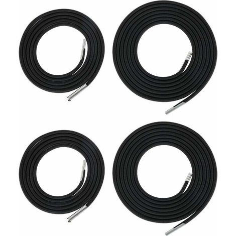 Corde élastique de rechange pour chaise longue – 2 pièces 2,2 m et 1,4 m – Renfort supérieur universel pour toile de chaise relax – Ø4,5 mm (noir)