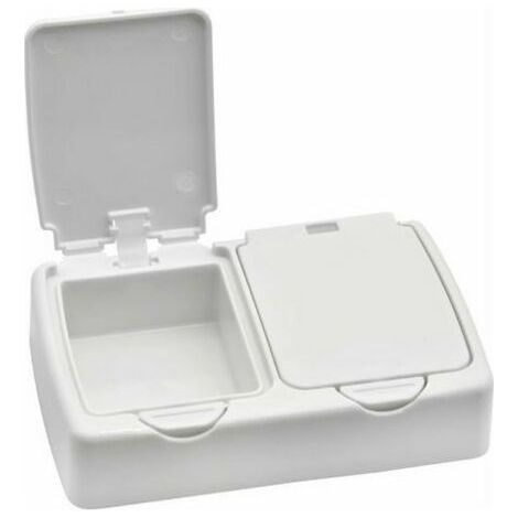 Boîte de rangement de bureau, petite boîte de rangement en plastique blanc avec couvercle pour ranger de petits objets au bureau à domicile (1/5)