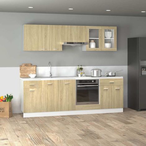8-tlg. Küchenschrank-Set Lyon Sonoma-Eiche Holzwerkstoff (1/5)