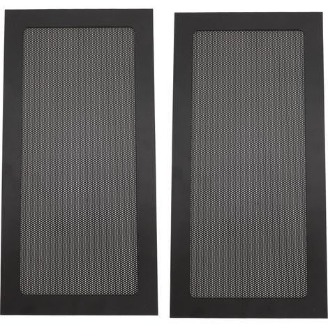 Set mit 2 Staubfiltern für Computerlüfter, magnetischer Rahmen, feines Netzgewebe aus schwarzem PVC. (1/5)