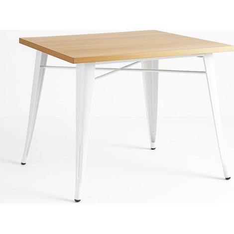 Mesas Bar - Mesa Torix Cuadrada Madera Natural 70 cm - Blanco (1/5)
