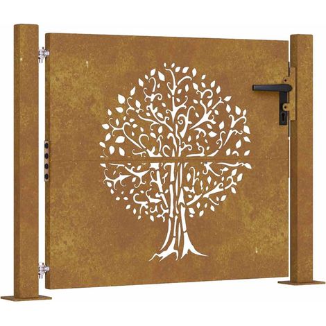 Maison Exclusive - Gartentor 100x75 cm Cortenstahl Baumdesign