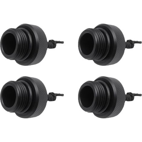 4X Fixation du Bouchon Anti-PoussièRe avec Corde Bouchon Anti-PoussièRe PlongéE pour RéServoirs de PlongéE Valves Embout Bouchon Anti-PoussièRe de PlongéE Noir (1/5)