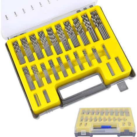 150Pcs Mini Twist Drill Bits Set, HSS Shank Drill Bit Kit Micro Twist Drilling Tool for DIY Woodworking with Storage Box, 0.4mm-3.2mm (1/5)