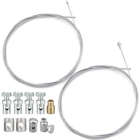 Meter langes Universal-Reparaturset für Gas-, Brems- und Kupplungszüge mit 9 Anschlüssen (1,5 mm und 2,0 mm Durchmesser) für Motorräder, Fahrräder, Roller, Mopeds, Rasenmäher und Freischneider. Langle