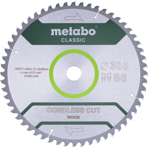 Metabo Kreissägeblatt Holz 305x30 mm 56 WZ 5° speziell Akku Kapp- Gehrungssägen (1/2)