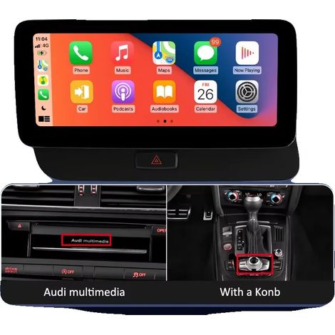 Display multimediale per auto, compatibilità con CarPlay wireless e Android Auto, per Audi Q5 MMI 3G (1/2)