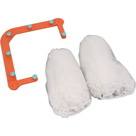 Lot de 2 supports triangulaires pour filtre, passoire d'angle stable avec 100 sacs filtrants pour déchets de cuisine, orange (1/5)