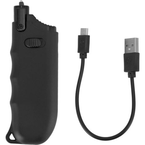 Briquet électrique noir télescopique ABS à arc pulsé rechargeable pour allumer bougies, usage quotidien domestique (1/5)