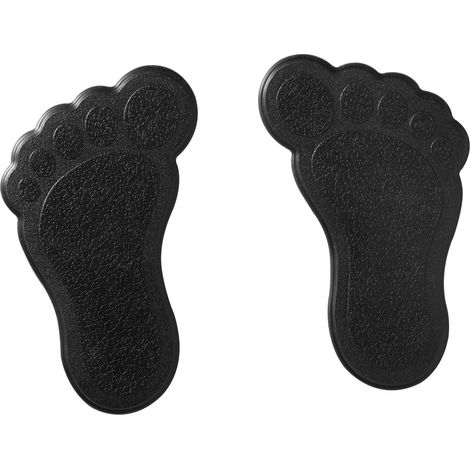Ridder 695000-350 - Mini tappetini antiscivolo per doccia e vasca da bagno a forma di piedi, misura XXS, colore: Nero
