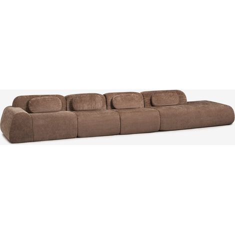 Divano modulare angolare a 4 pezzi con chaise longue destra in ciniglia confezionato sottovuoto Merida SKLUM            