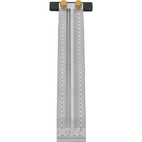 Markierungslineal aus Edelstahl mit Genauigkeitsskala, Anreißlineal, Messwerkzeug für Holzbearbeitung (0–300 mm) (1/5)