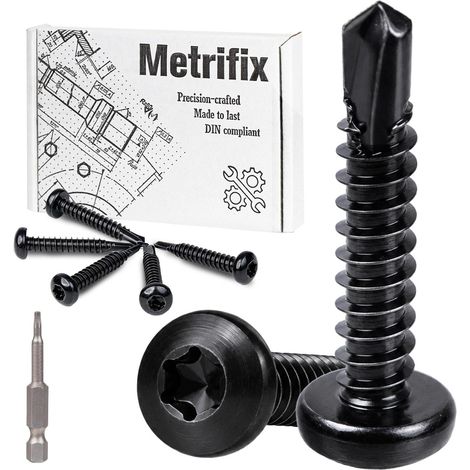 110 Pièces Vis Autoforeuse Inox 4,2x16mm Tête Bombée Torx Métal (1/5)