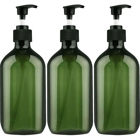 3Pcs 5ooml Flacons Pompes, Bouteille de Shampooing, Distributeurs de Liquide Rechargeables Flacon Distributeur, Bouteille Vide Rechargeable de PompeBouteilles de Pompe à Savon Vides Rechargeables (1/5)