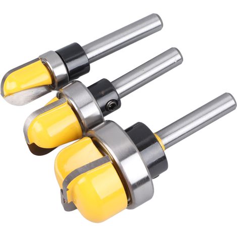 Lot de 3 fraises à bois fond arrondi queue 6.35mm carbure pour défonceuse menuiserie palettisation (1/5)