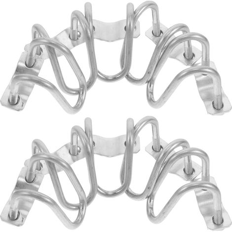 10 Pièces Pince Tube Agricole en Forme de U, Raccord de Fixation pour Tubes et Tuyaux, Acier au Carbone Argenté, M8, Rainures Profondes, pour Cadres de Serrage Jardin, (1/5)