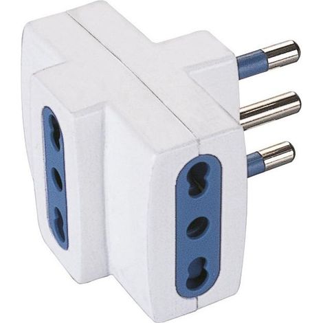 Poly Pool PP0452 Netzstecker-Adapter Typ L (IT) Universal Blau, Weiß