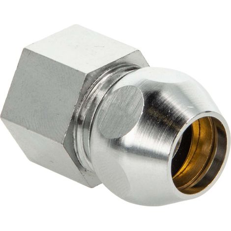 tecuro gerade Quetschverschraubung Ø 14 mm x G 1/2 Zoll IG, flachdichtend, Messing verchromt