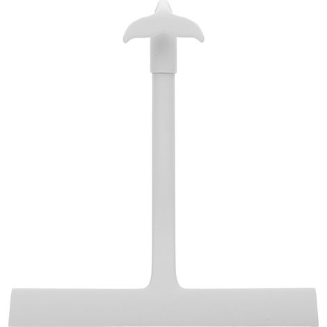 Raclette Douche Silicone Crochet Intégré Multifonction – Essuie Vitre Grattoir Poignée Ergonomique Salle de Bain Portes Verre Carrelage Nettoyage, Gris (1/5)