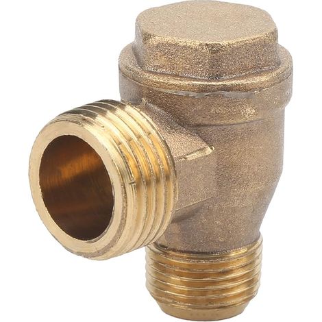Check Valve 2 Way Check Valve Brass Threaded Valve Air Compressor Pump Fittings 1/2x3/8 (1/3)