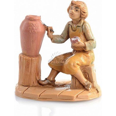 PASTORELLA CON VASO 6,5CM IN RESINA (F-254)