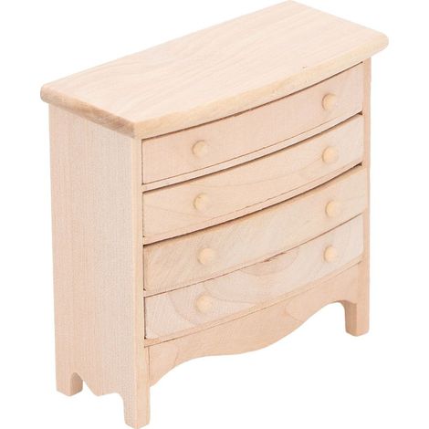 Armoire miniature en bois pour maison de poupée, commode à tiroirs faite main, table de chevet réaliste modèle réduit (1/5)