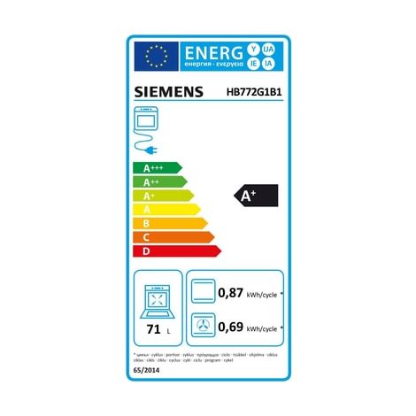 Four intégrable multifonction 71l 60cm pyrolyse noir - Siemens - HB772G1B1 (1/5)